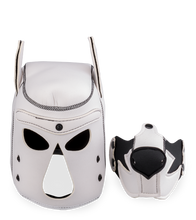 Load image into Gallery viewer, Puppy play neoprene dog hood with moustache