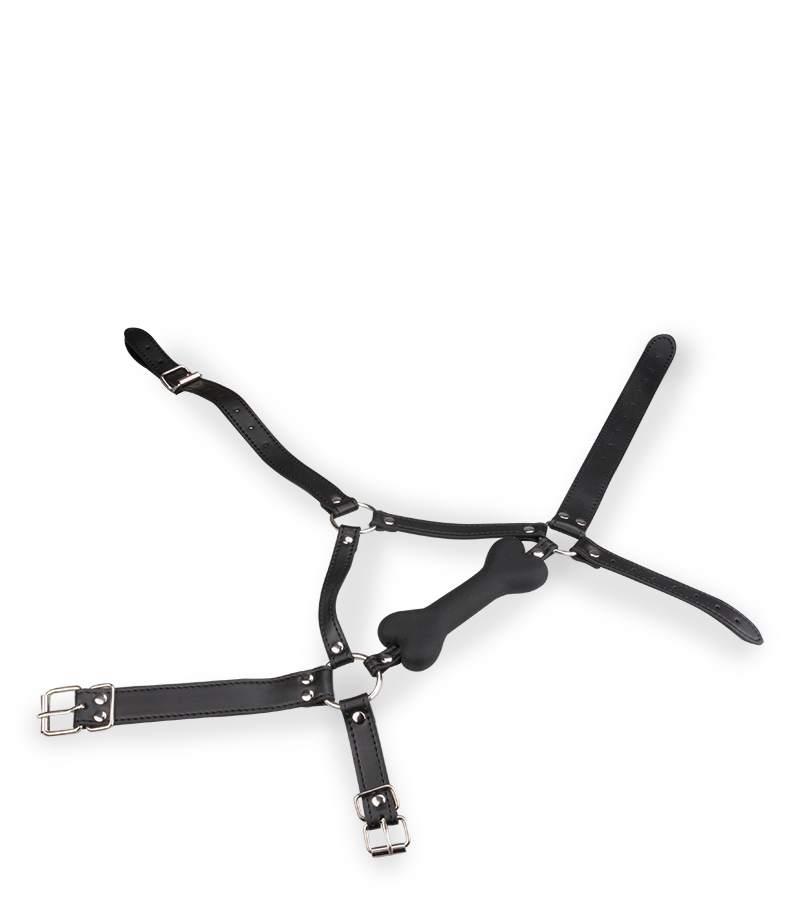 Puppy Play silicone dog bone harness gag 4.75 inches
