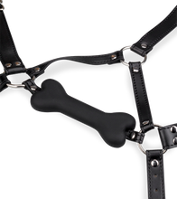 Load image into Gallery viewer, Puppy Play silicone dog bone harness gag 4.75 inches