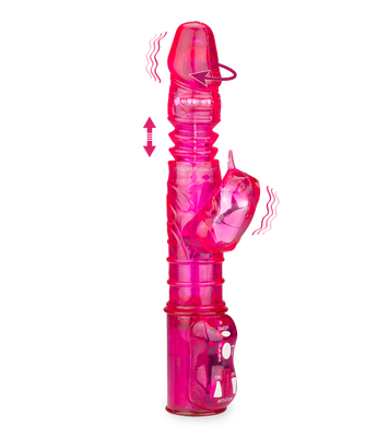 Purple up and down tickler rabbit vibrator