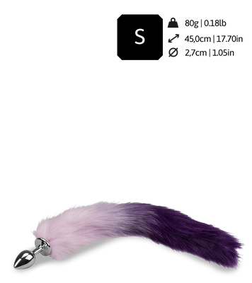 Purple vegan fur fox tail butt plug