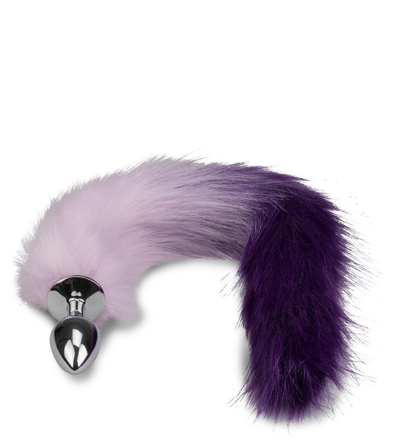 Purple vegan fur fox tail butt plug