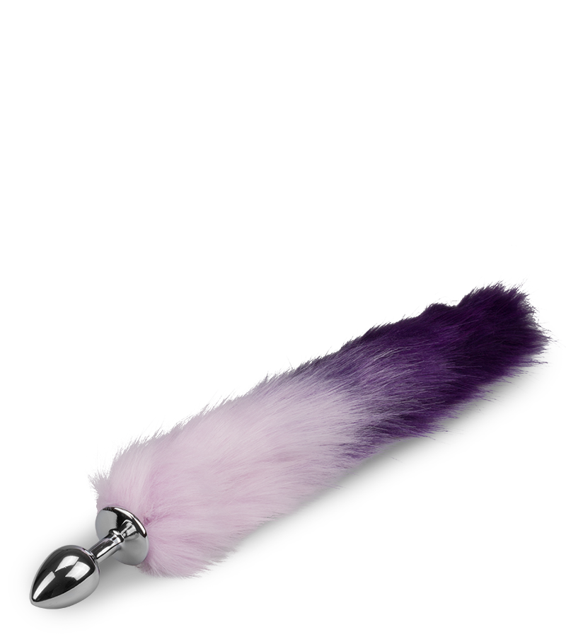 Purple vegan fur fox tail butt plug