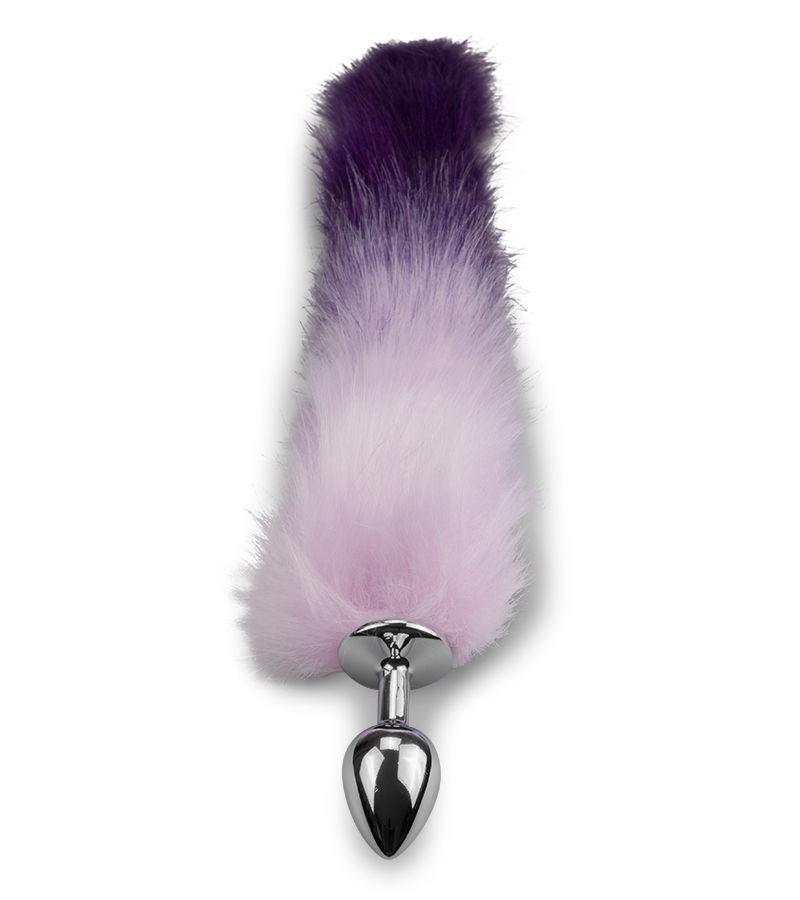 Purple vegan fur fox tail butt plug