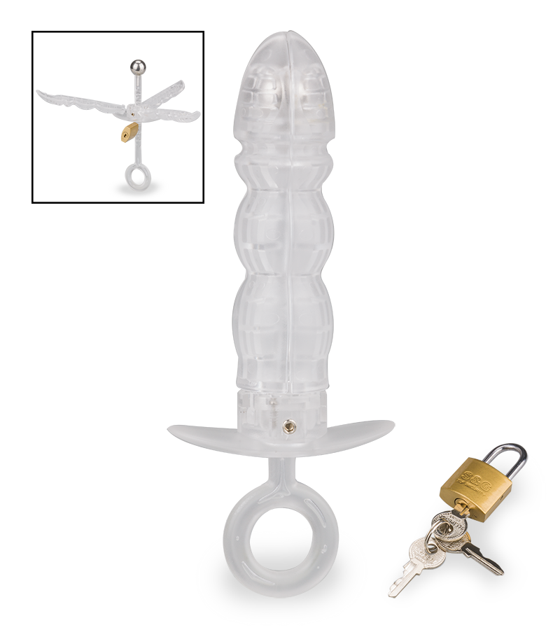 Pusher anal spreader with padlock