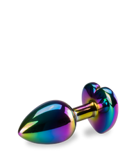 Load image into Gallery viewer, Rainbow heart jewel butt plug -  S