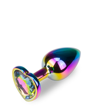 Load image into Gallery viewer, Rainbow heart jewel butt plug -  S