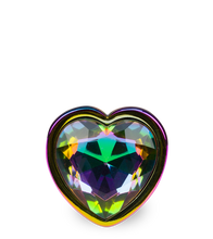 Load image into Gallery viewer, Rainbow heart jewel butt plug -  S