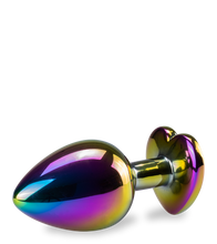 Load image into Gallery viewer, Rainbow heart rosebud jewel butt plug - M