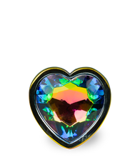 Load image into Gallery viewer, Rainbow heart rosebud jewel butt plug - M