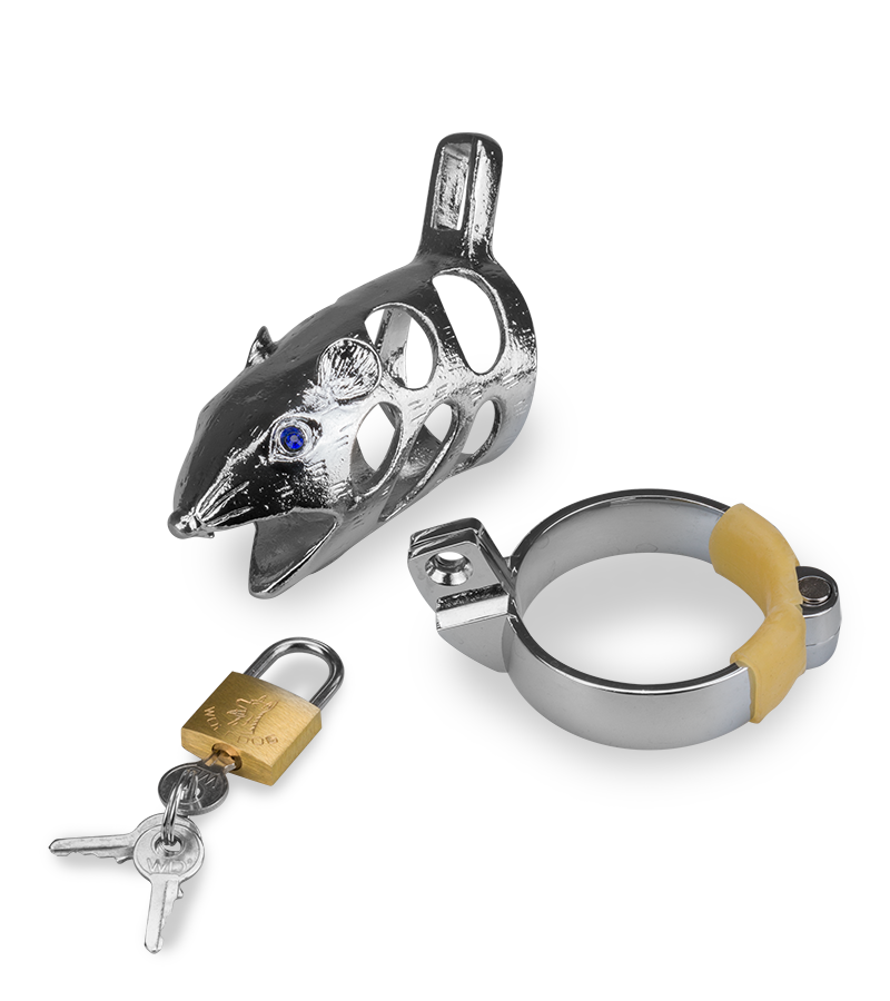 Rat Chinese zodiac penis chastity cage