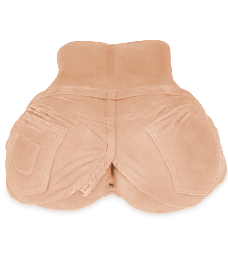 Realistic ass with tight jean shorts