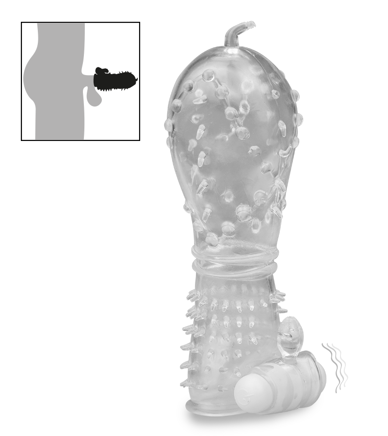 Realistic crystal vibrating textured penis sleeve