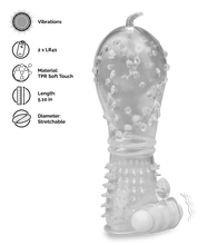 Load image into Gallery viewer, Realistic crystal vibrating textured penis sleeve