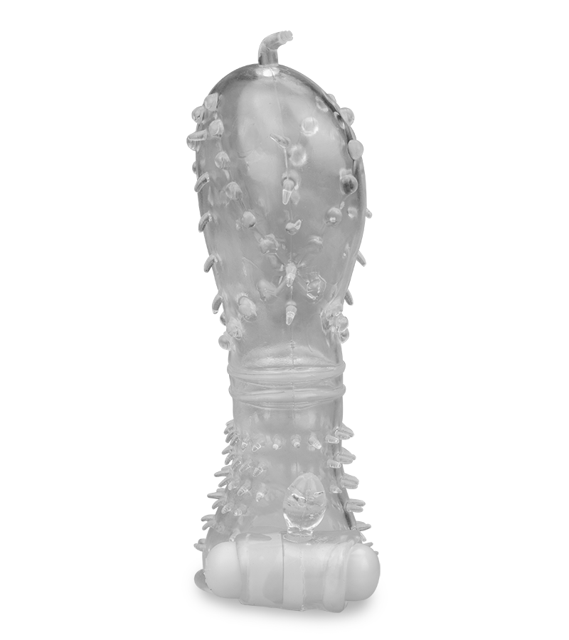 Realistic crystal vibrating textured penis sleeve