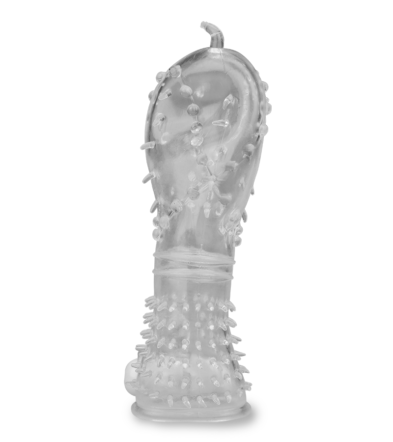 Realistic crystal vibrating textured penis sleeve