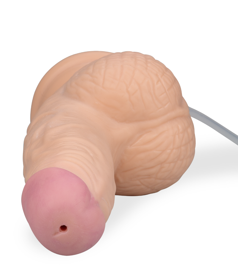 Realistic curved ejaculating suction cup dildo