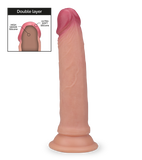 Realistic dual-layered liquid silicone suction-cup dildo