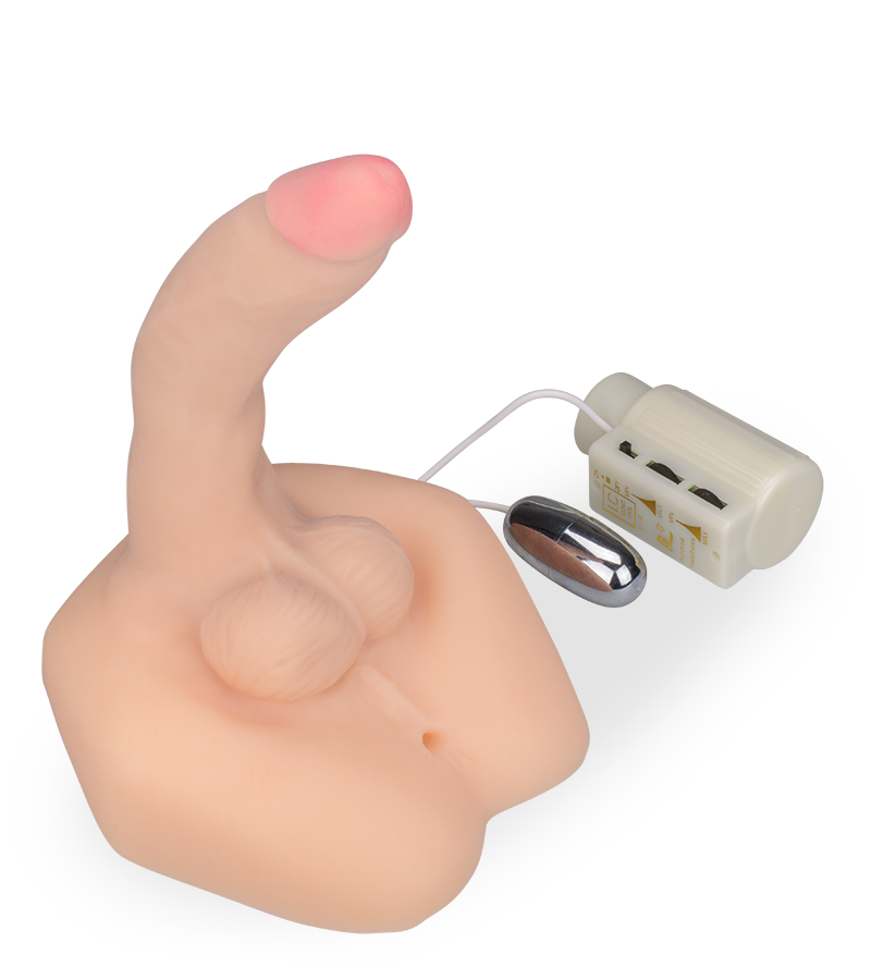 Realistic rotating and vibrating dildo