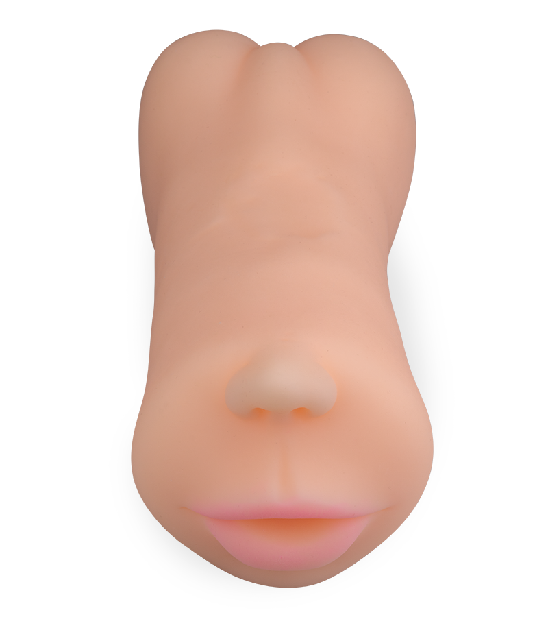 Realistic sucking mouth masturbator with vagina and anus
