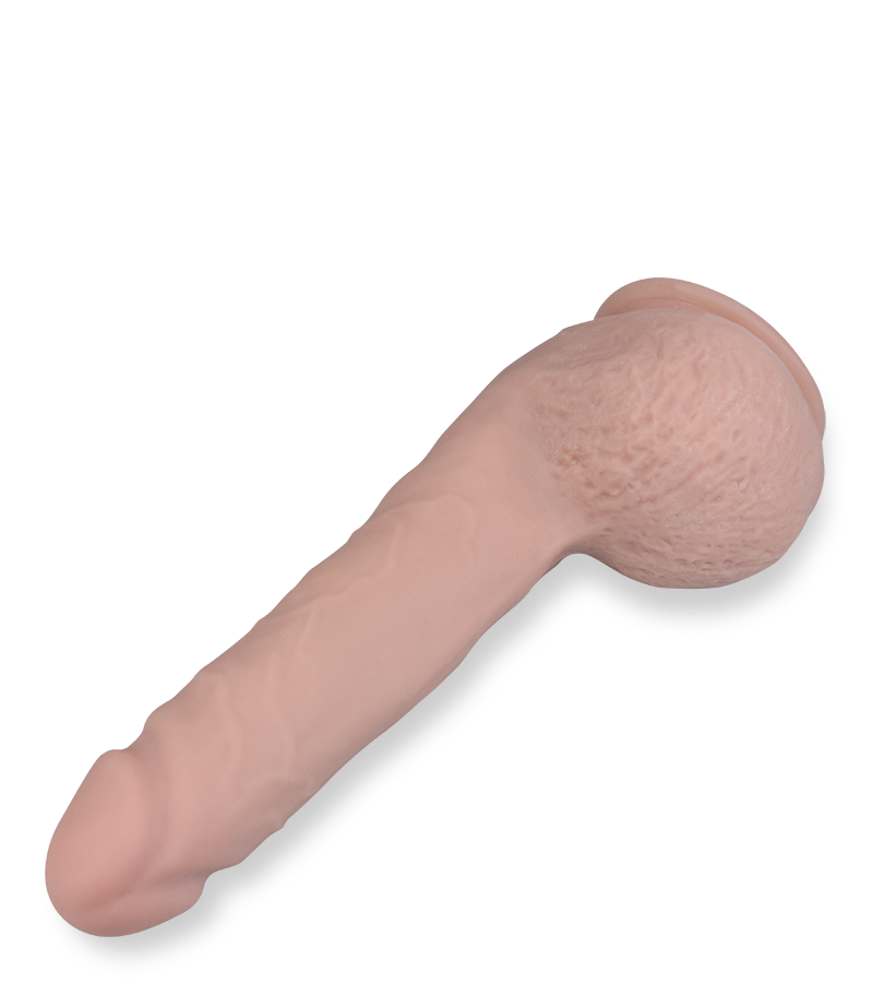 Realistic suction-cup dildo with testicles 8.00 inches