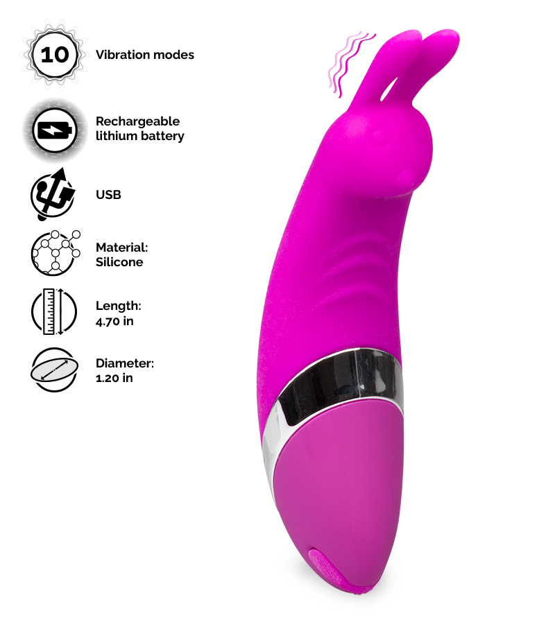 Rechargeable mini rabbit vibrator