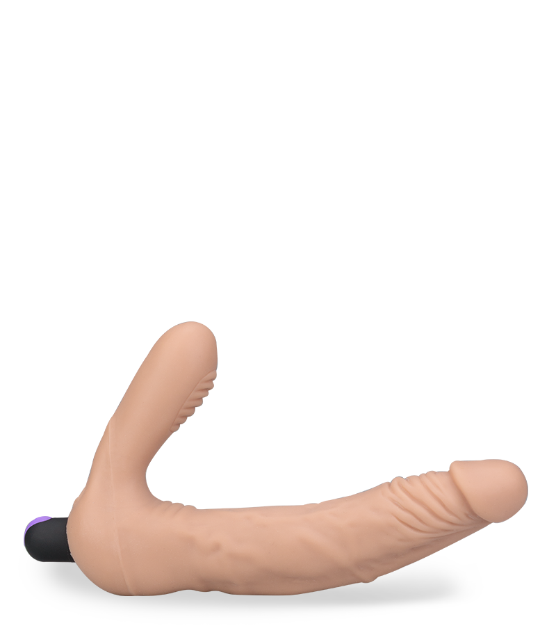 Rechargeable vibrating strap on dildo