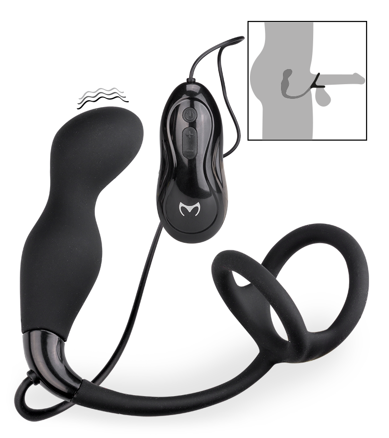 Remember small prostate massager with double cock ring