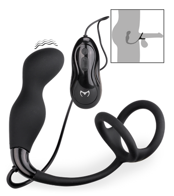 Remember small prostate massager with double cock ring