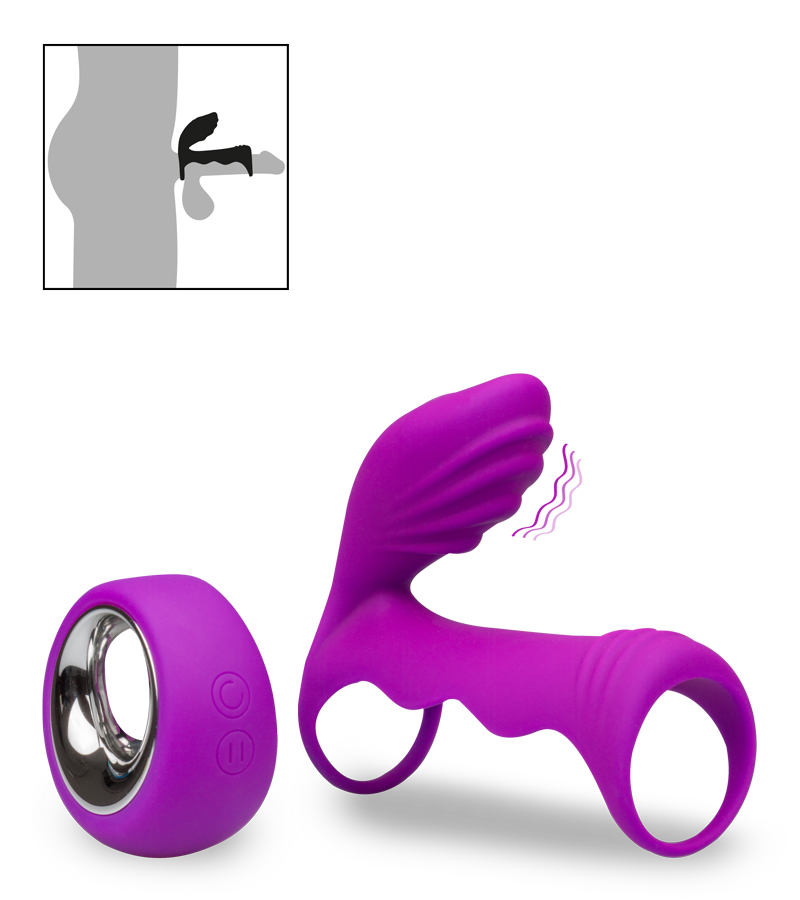 Remote control couple&#039;s vibrator with cock ring 12 modes