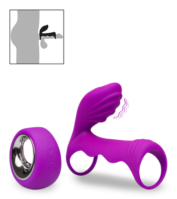 Remote control couple's vibrator with cock ring 12 modes