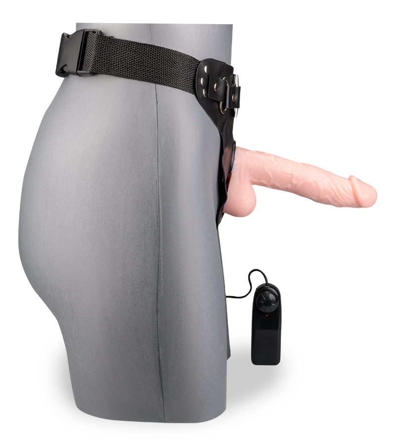 Remote control removable strap-on dildo harness