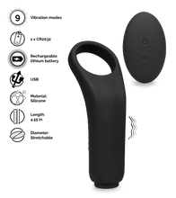 Load image into Gallery viewer, Remote control vibrating cock ring 9 modes