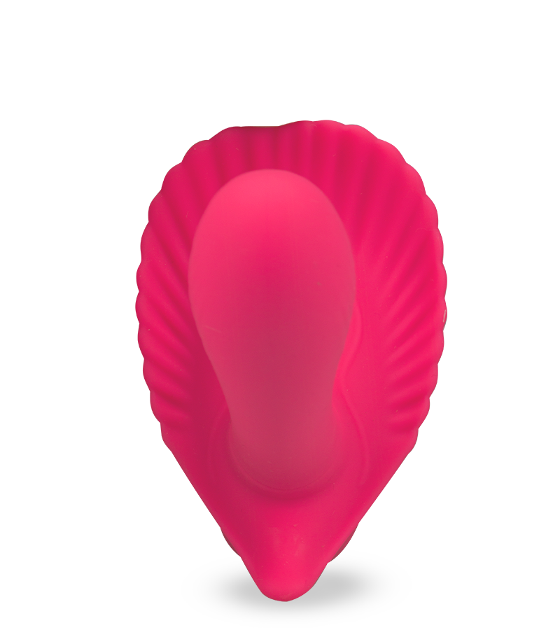 Remote control vibrating shell wearable dildo