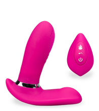 Load image into Gallery viewer, Remote control warming and vibrating wearable dildo