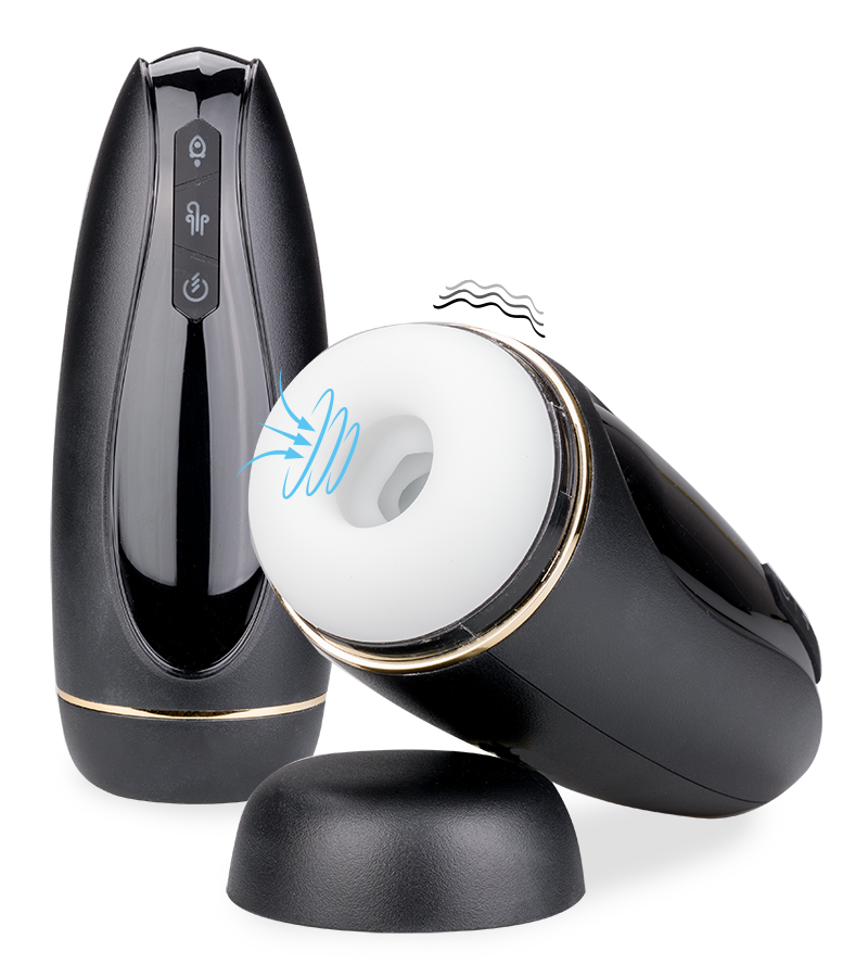 Revolution vibrating and sucking masturbator