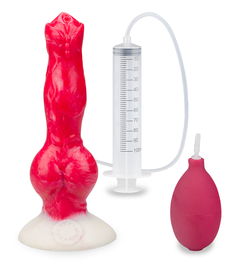 Rexxie suction-cup ejaculating dog dildo