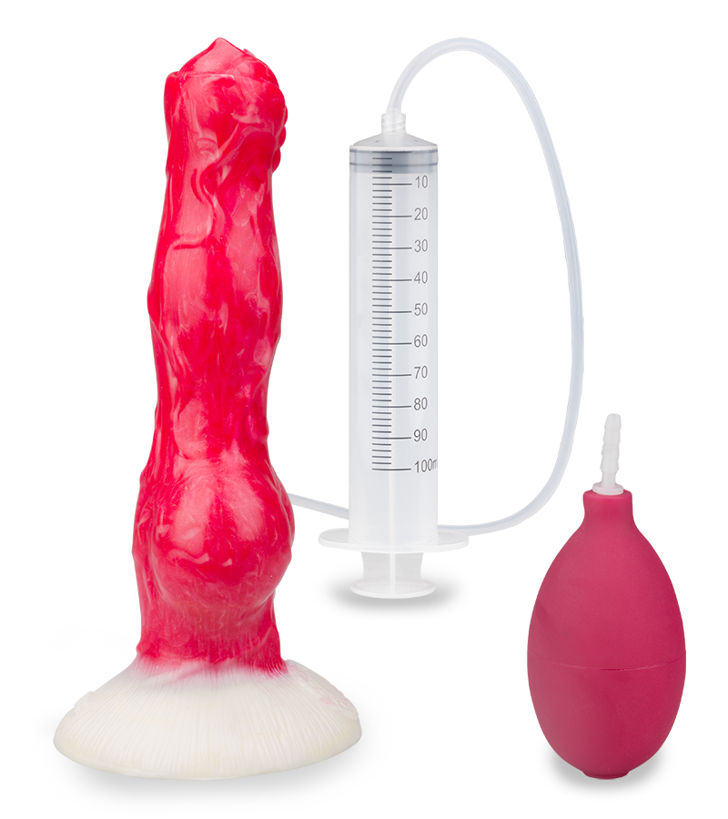 Rexxie suction-cup ejaculating dog dildo