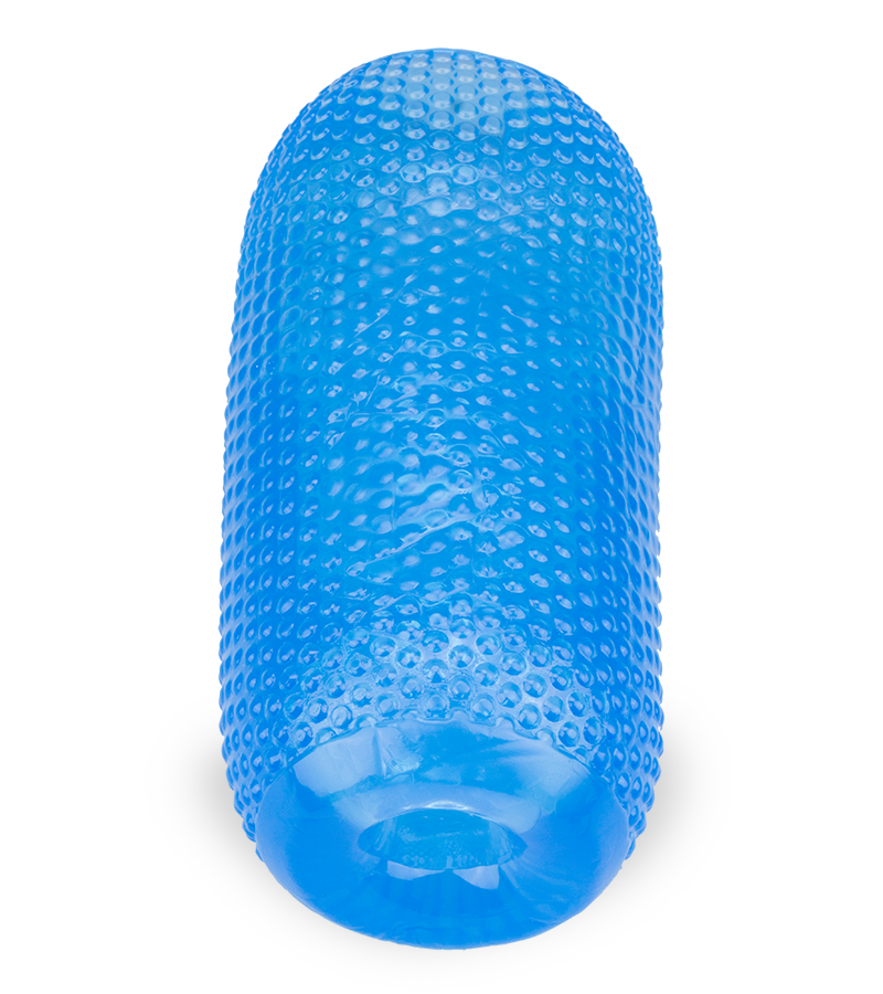 Ribbed double-entry manual masturbator