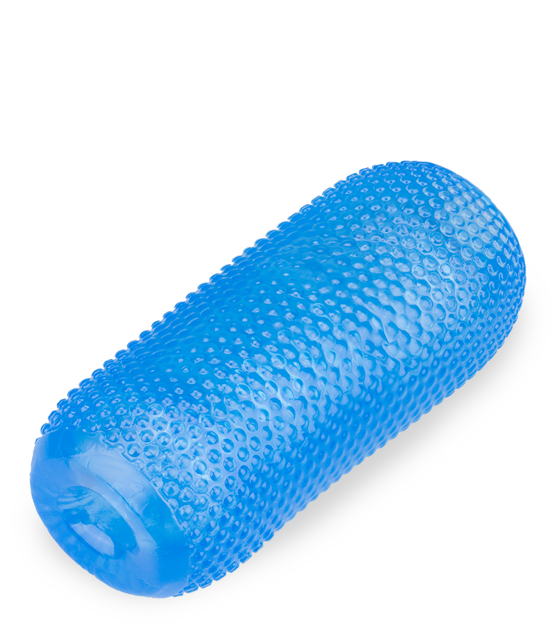 Ribbed double-entry manual masturbator