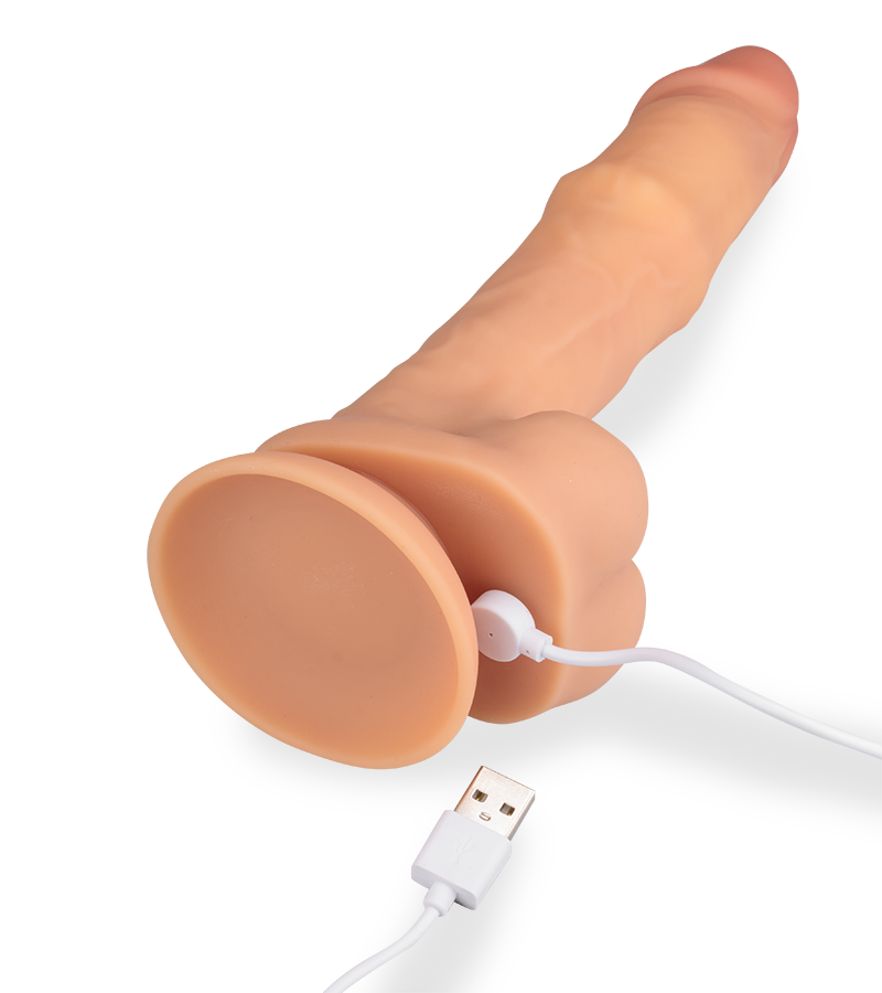 Riccardo vibrating and massaging silicone dildo