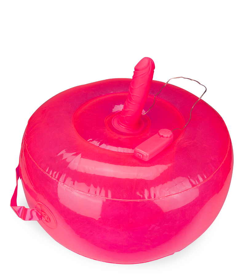 Ride Me round inflatable pillow with vibrating dildo