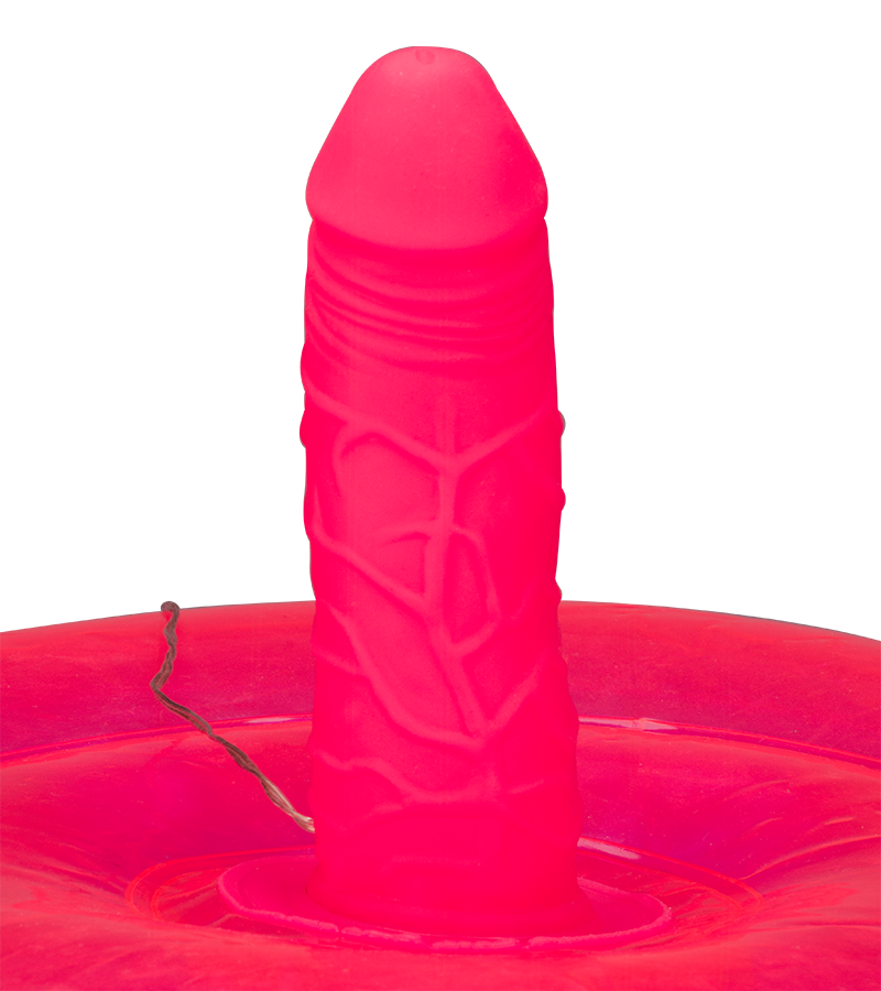 Ride Me round inflatable pillow with vibrating dildo
