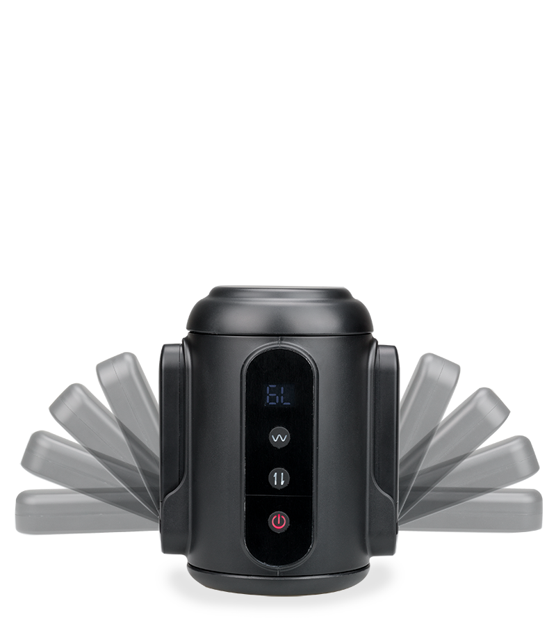 Road thrusting and vibrating masturbator with handles