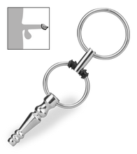 Load image into Gallery viewer, Rocket pierced penis plug with rings