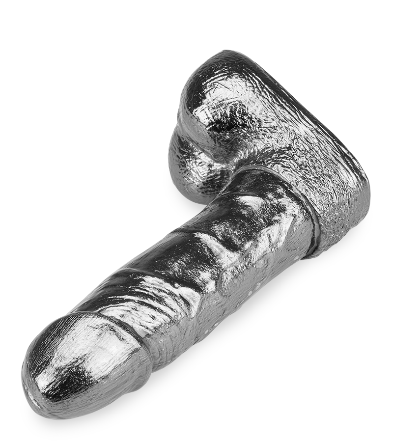 Rocky realistic metal dildo