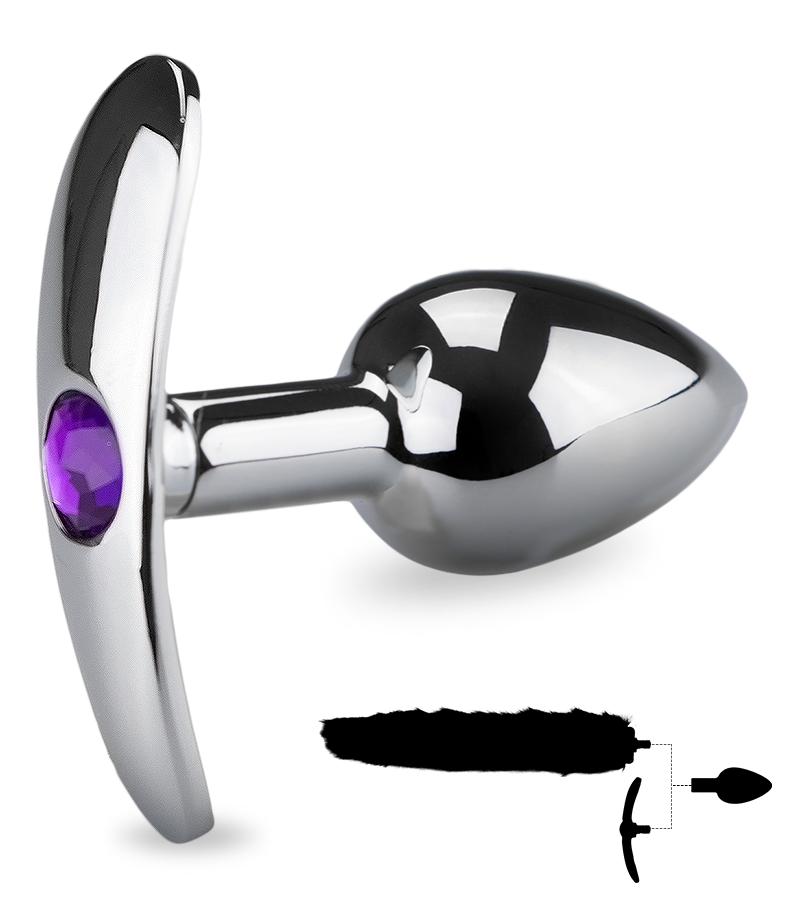 Rosebud cat tail anal plug and headband