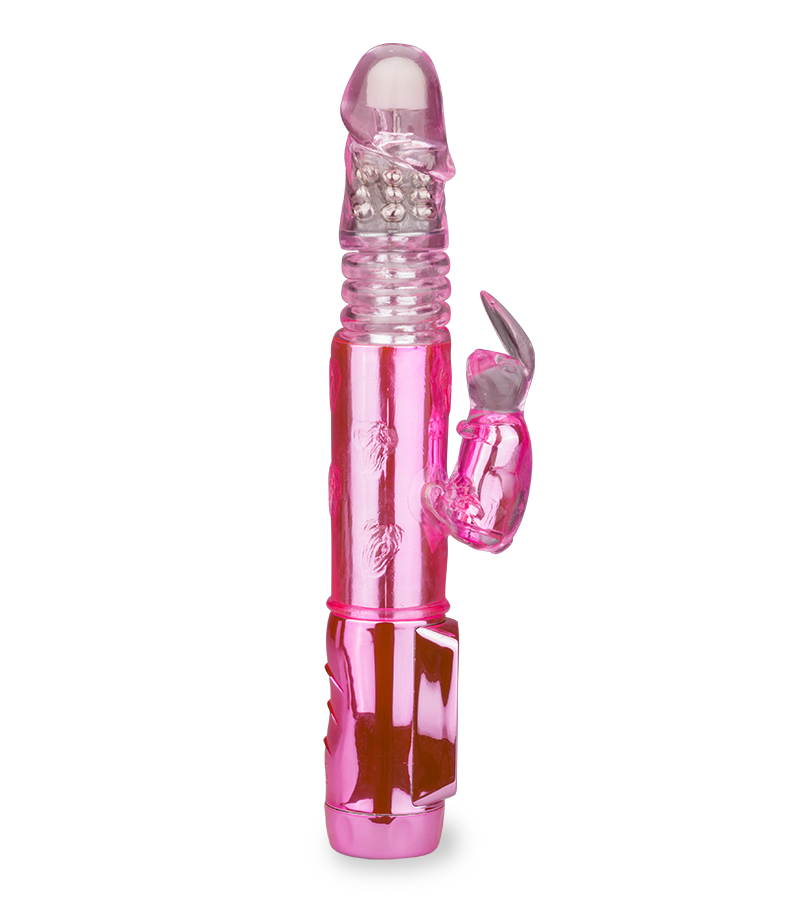 Rotating and thrusting rabbit vibrator