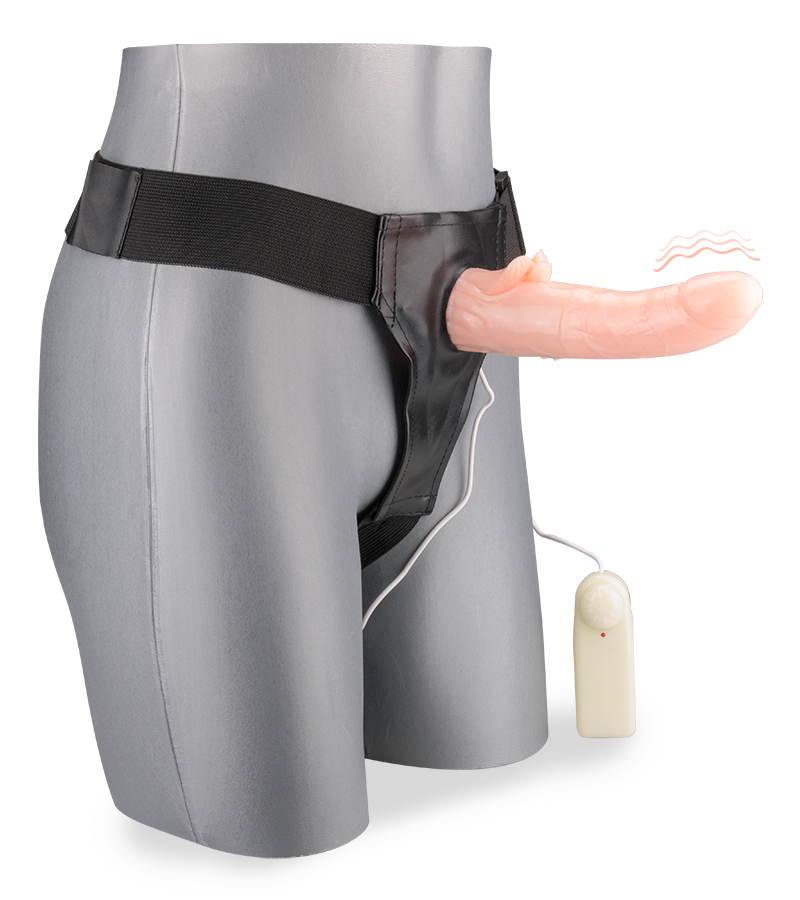 Rotating strap on dildo