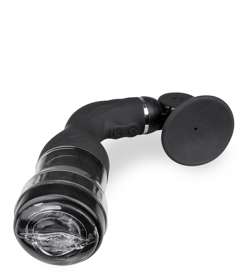 Rotating suction cup masturbator